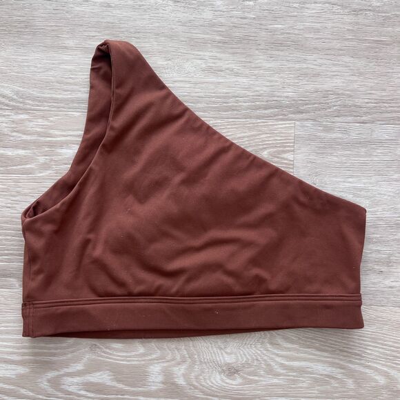 Set Active One Shoulder Sports Bra Brown-Size S - Picture 2 of 3